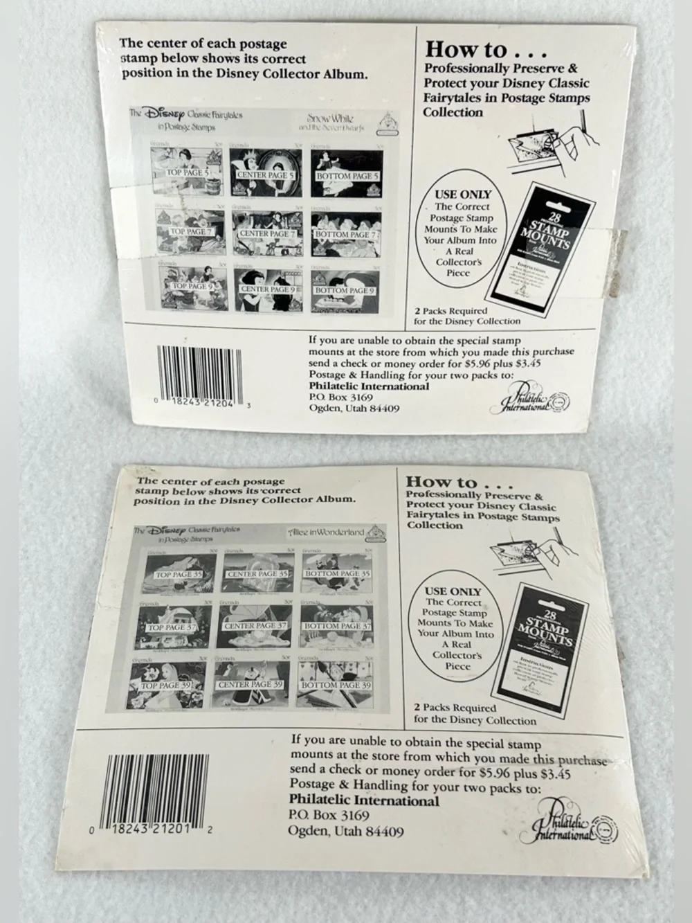 Disney fairytale stamps set of five sheets